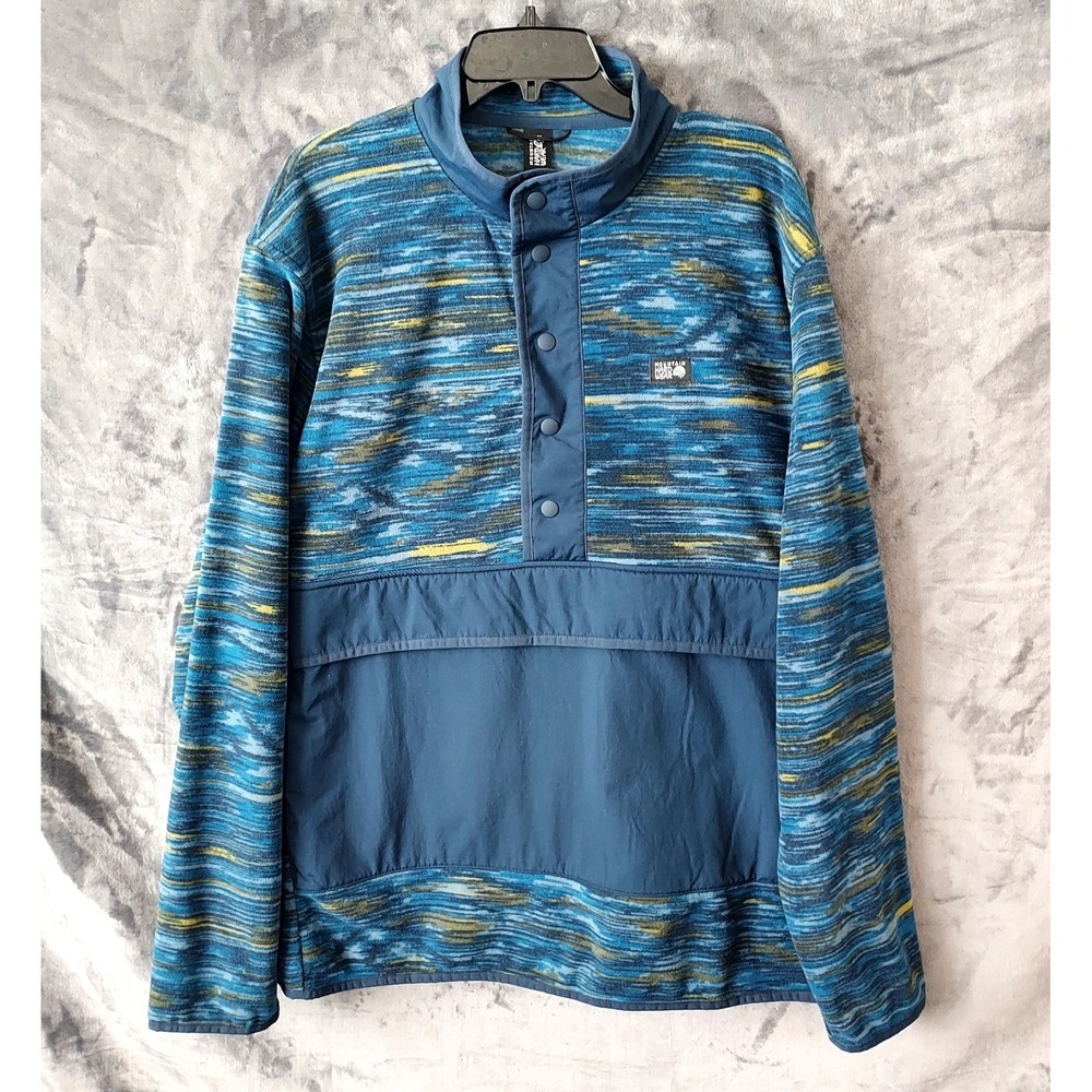 Mountain Hardwear Microchill Snap Fleece Jackets Men's 2XL Blue Outdoor Comfort
